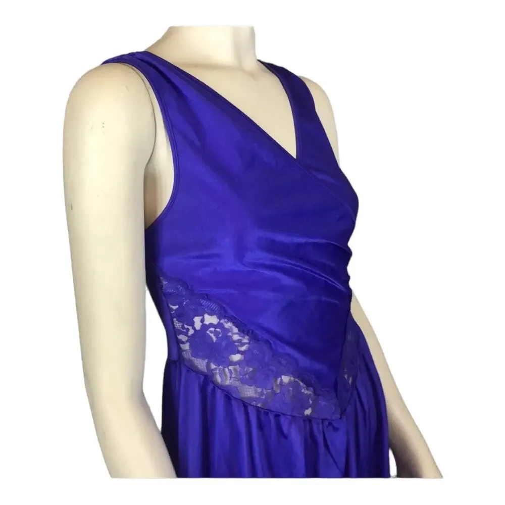 Vintage Undercover Wear Purple Lacy Nightgown Slip Dress USA made size small